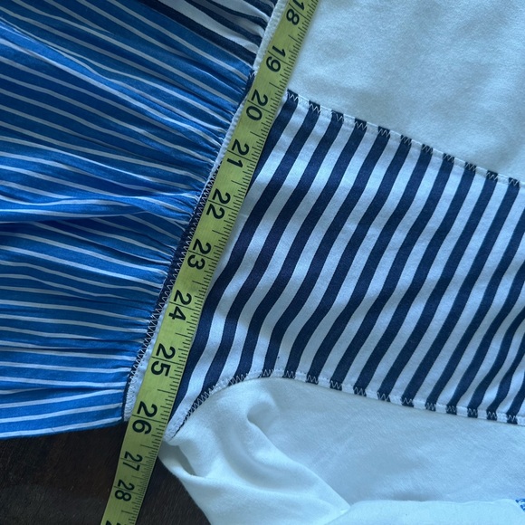 By Anthropologie Blue and White Striped Swing Top Ladies Large‎ NWT - Picture 4 of 8